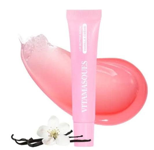 Vitamasques Lip Butter Balm Vanilla Creme, Korean Lip Balm - Peptide Lip Treatment - Lip Balm Hydrating - Light Tinted Lip Balm - Made in Korea - 0.33 Fl.Oz