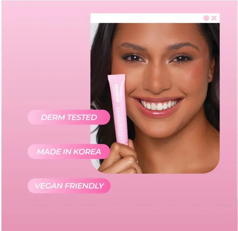 Vitamasques Lip Butter Balm Vanilla Creme, Korean Lip Balm - Peptide Lip Treatment - Lip Balm Hydrating - Light Tinted Lip Balm - Made in Korea - 0.33 Fl.Oz